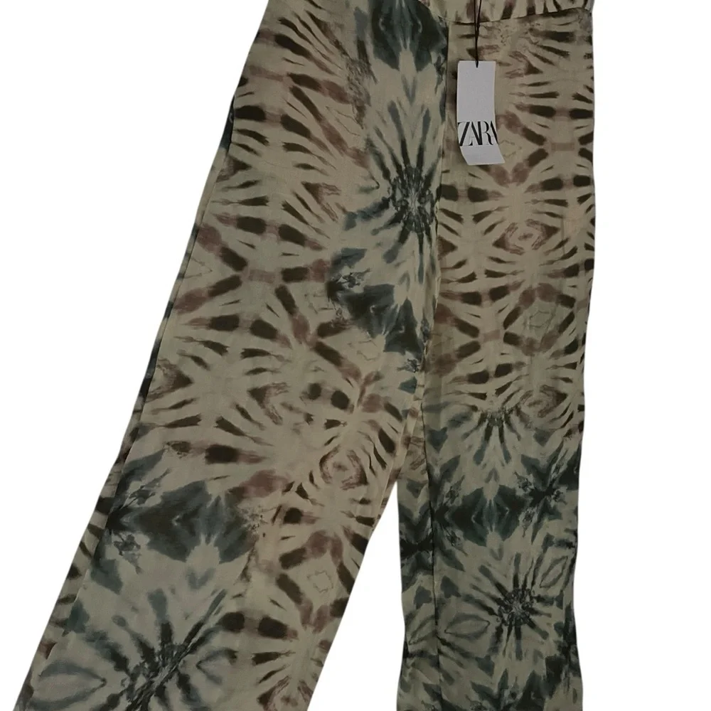 NWT Zara  Linen Tropical Suit Pants Yellow Size M